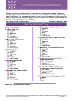 Image of front page of General Practice Assessment Questionnaire (GPAQ) linking to the questionnaire Image of front page of General Practice Assessment Questionnaire (GPAQ) linking to the questionnaire